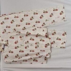 Lauren Ralph Lauren 100% Cotton Sleepwear Loungewear Pajama 2-pc Set Sz XL